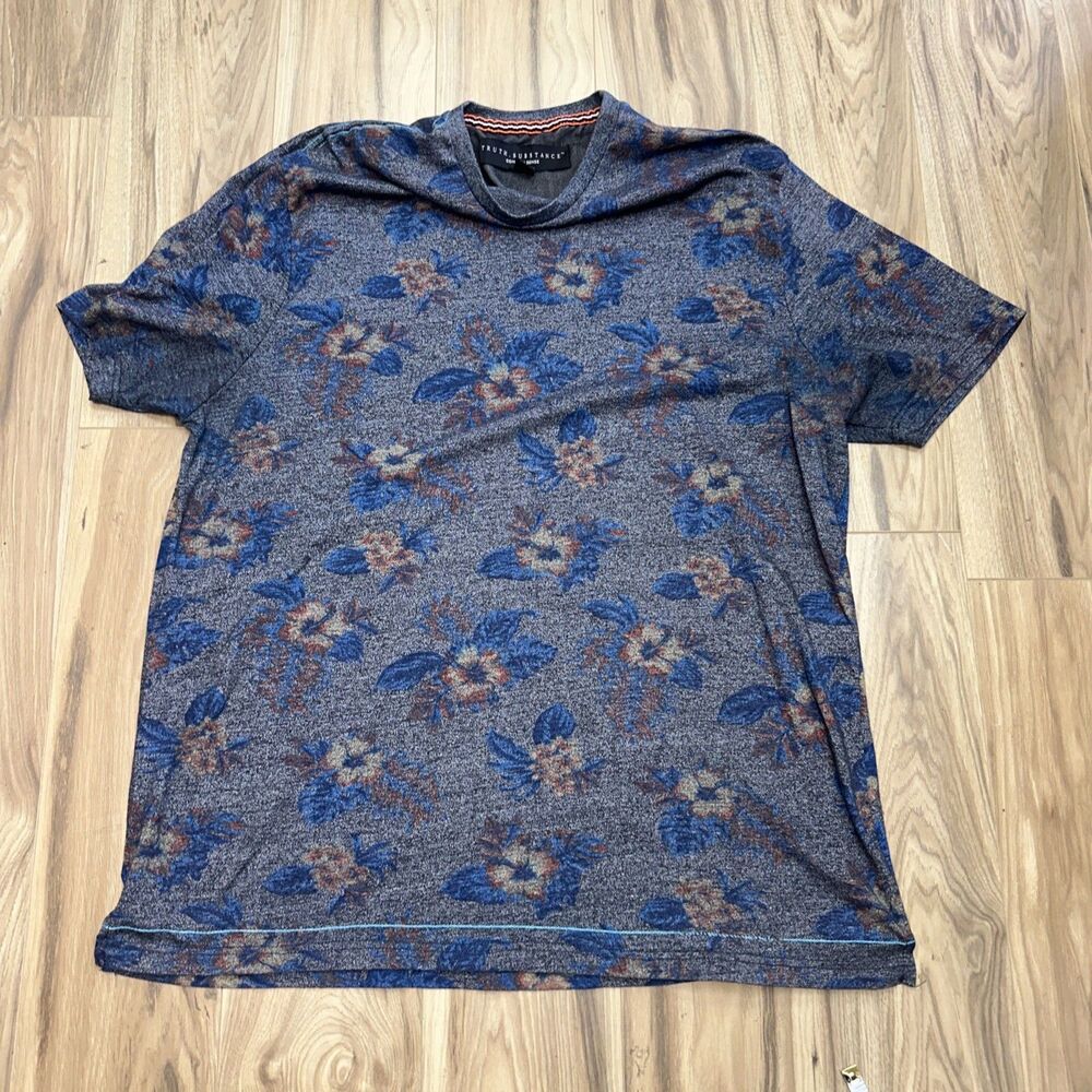 truth substance common sense Floral Print Gray T-Shirt Size 3X